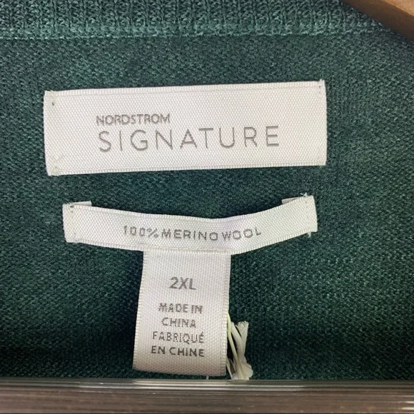 Nordstrom Signature Merino Wool Long Sleeve Sweater 2XL NWT
